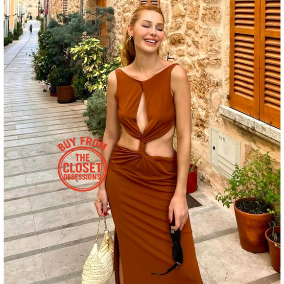 ZARA BLOGGER FAVE!!! Long Dress with Front Knot NWT - Picture 7 of 16